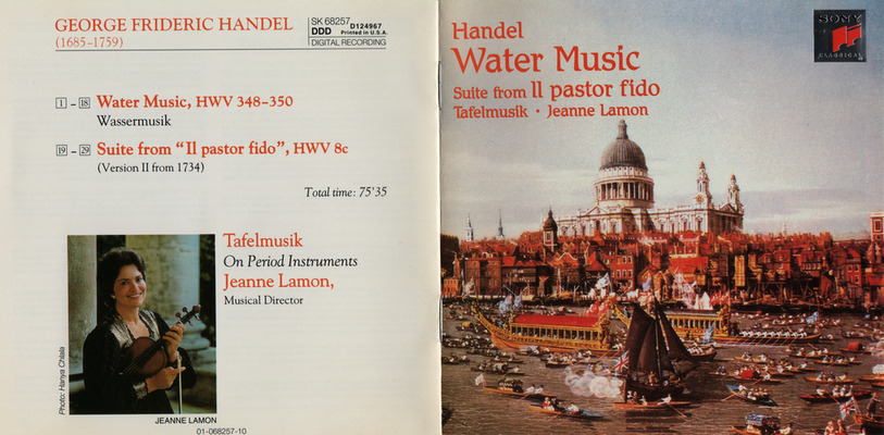 Handel: Water Music suites Nos. 1 and 2, suite from Il pastor fido