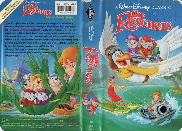 The Rescuers inlay card